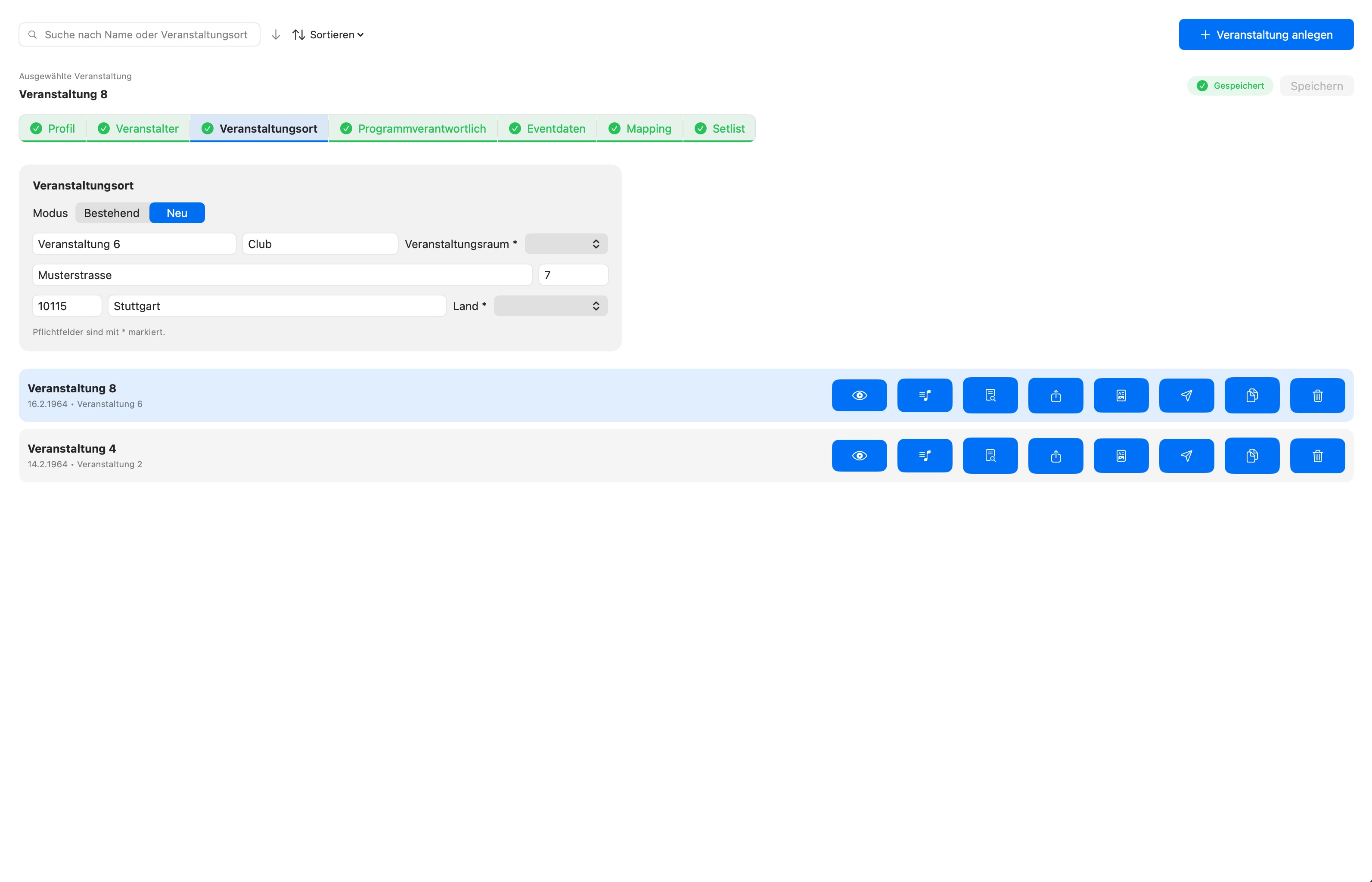 Schritt 3 – Veranstaltungsort